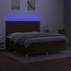 vidaXL Sommier &agrave; lattes de lit matelas et LED Marron fonc&eacute; 180x200 cm