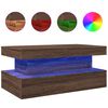 vidaXL Table basse avec lumi&egrave;res LED ch&ecirc;ne marron 90x50x40 cm