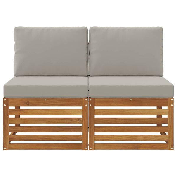 vidaXL 2 Pi&egrave;ce Sofa de milieu ext&eacute;rieur Bois d'Acacia Massif Naturel