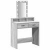 vidaXL Table de Toilette Gris 79 x 41 x 140 cm Bois d'ing&eacute;nierie