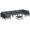 vidaXL Ensemble de canap&eacute; de jardin 8 pc Noir Acier