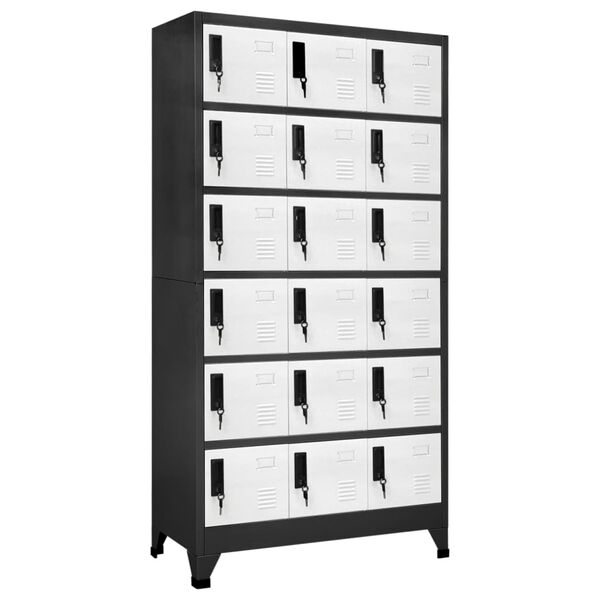 vidaXL Armoire &agrave; casiers Anthracite et blanc 90x40x180 cm Acier