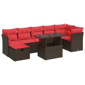 vidaXL Salon de jardin avec coussins 8 pcs marron r&eacute;sine tress&eacute;e