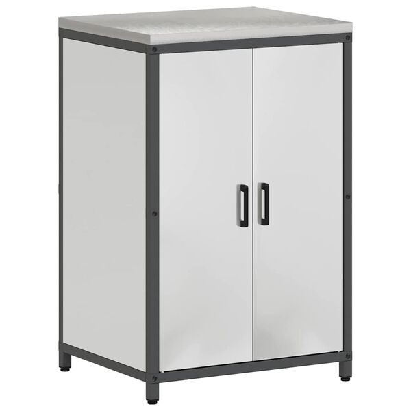 vidaXL Rangement de cuisine avec &eacute;tag&egrave;re Argent 60 x 50 x 92 cm Acier