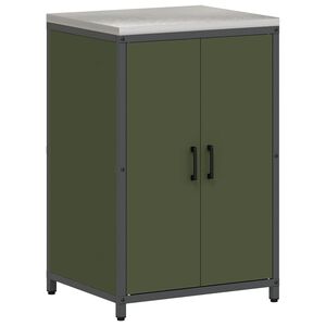 vidaXL Rangement de cuisine Vert olive 60 x 50 x 92 cm Acier