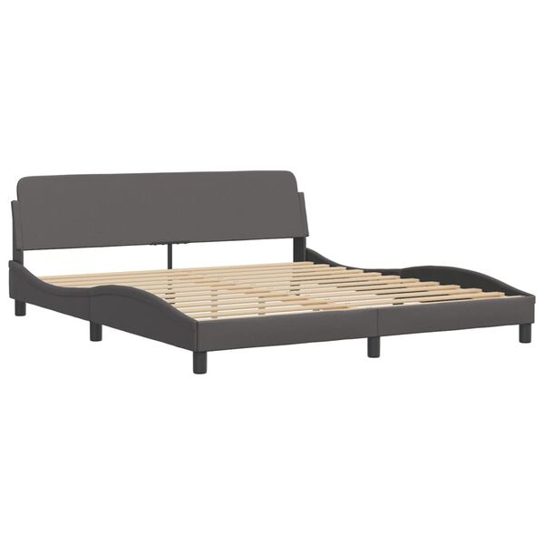 vidaXL Lit avec matelas Hvar gris 180x200 cm similicuir