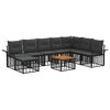 vidaXL Ensemble de canap&eacute;s d'ext&eacute;rieur 9 pc Noir et Gris fonc&eacute;