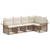vidaXL Ensemble de canap&eacute; de jardin 5 pc Beige polyrotin
