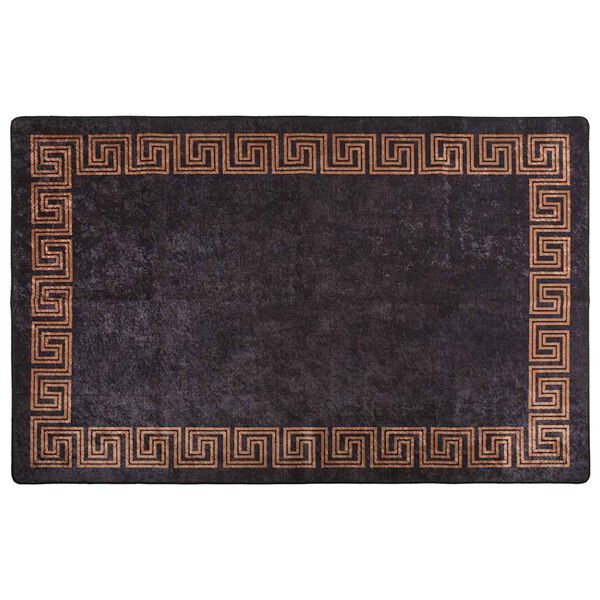 vidaXL Tapis lavable 80x150 cm Noir et dor&eacute;