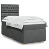 vidaXL Sommier &agrave; lattes de lit avec matelas Gris fonc&eacute; 80x200 cm Tissu