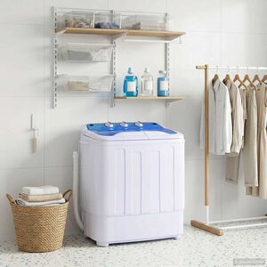 vidaXL Mini machine &agrave; laver avec double cuve 3,6 kg Noir et Blanc