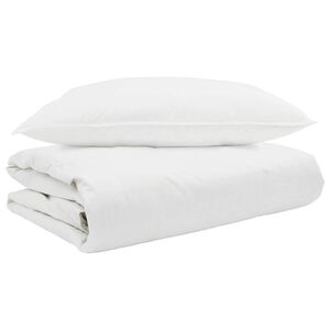 vidaXL Duvet d'été simple avec oreiller 2 pcs Blanc Plume de canard