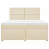 vidaXL Sommier &agrave; lattes de lit avec matelas Cr&egrave;me 180x200 cm Tissu