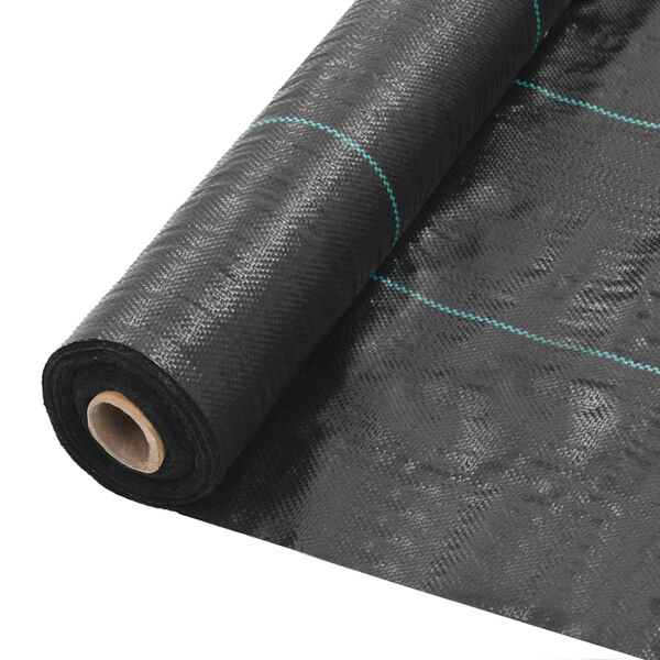 vidaXL Toile de paillage PP 2 x 25 m Noir