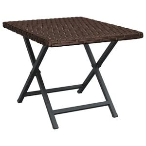 vidaXL Table pliable marron 45x35x32 cm r&eacute;sine tress&eacute;e