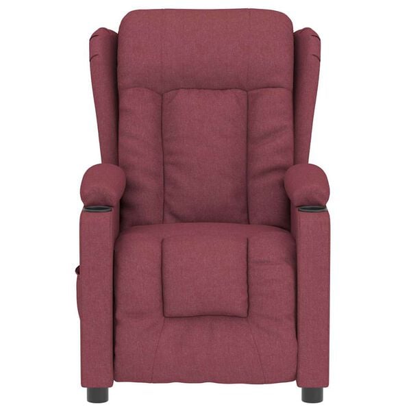 vidaXL Fauteuil électrique de massage Bordeaux Tissu