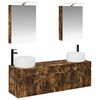 vidaXL Ensemble d'armoire de salle de bain 5 pc Ch&ecirc;ne fum&eacute;