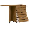 vidaXL Armoire roulante avec bureau MOSS marron miel bois de pin