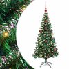 vidaXL Sapin de No&euml;l artificiel pr&eacute;-&eacute;clair&eacute; Vert 150 cm PVC et m&eacute;tal