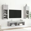 vidaXL Meuble TV avec lumi&egrave;res LED gris b&eacute;ton 60x30x30 cm