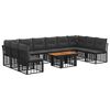 vidaXL Ensemble de canap&eacute; de jardin 11 pc Noir et Gris fonc&eacute;