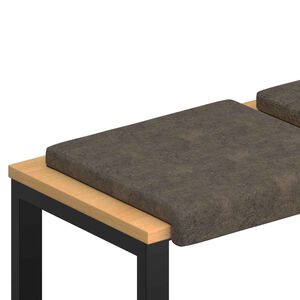 vidaXL Coussin de banc 4 pc Tissu en su&egrave;de synth&eacute;tique Gris fonc&eacute;