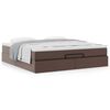 vidaXL Cadre de lit ottoman avec matelas marron 180x200 cm similicuir