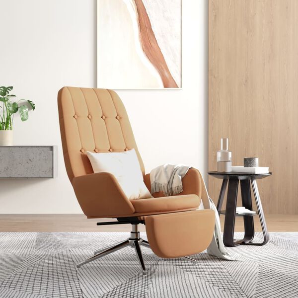 vidaXL Chaise de relaxation avec repose-pied Taupe Tissu microfibre