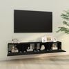 vidaXL Meubles TV muraux 2 pcs noir 100x30x30 cm bois d'ing&eacute;nierie
