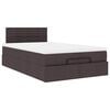 vidaXL Lit ottoman avec matelas marron fonc&eacute; 120x200 cm tissu
