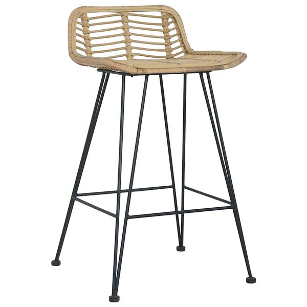 vidaXL Chaises de bar lot de 2 rotin Naturel