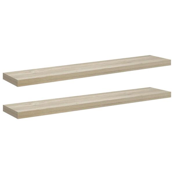 vidaXL &Eacute;tag&egrave;res murales flottantes 2 pcs Ch&ecirc;ne 120x23,5x3,8 cm MDF