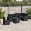 vidaXL Salon de jardin 7 pcs avec coussins noir r&eacute;sine tress&eacute;e