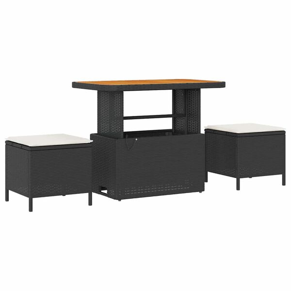 vidaXL Ensemble de canap&eacute; de jardin avec coussin 8 pcs Noir Poly rotin