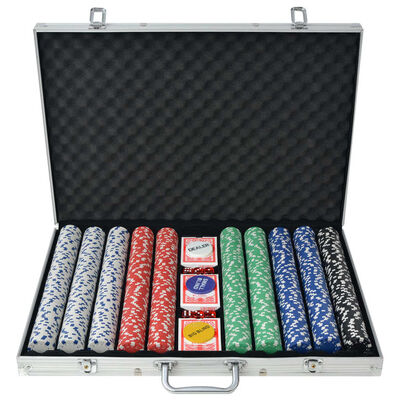 vidaXL Jeu de poker avec 1000 jetons Aluminium
