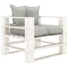 vidaXL Canap&eacute; palette de jardin avec coussins taupe Bois