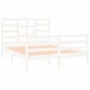 vidaXL Cadre de lit sans matelas blanc bois massif 135x190 cm