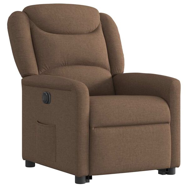 vidaXL Fauteuil inclinable &eacute;lectrique marron tissu