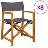 vidaXL 8 chaises pliantes en tissu gris fonc&eacute;
