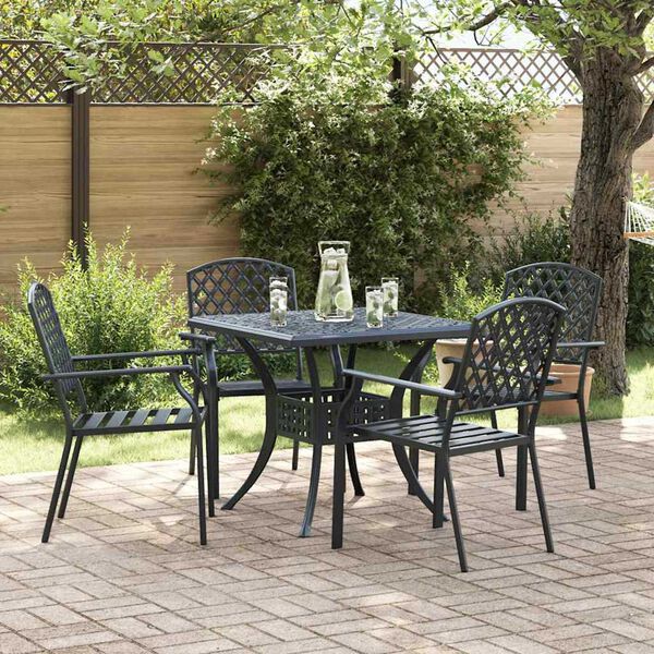 vidaXL Chaise de jardin 4 pcs Anthracite 56 x 65 x 89 cm Acier