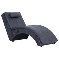 vidaXL Chaise longue de massage avec oreiller Gris Similicuir daim