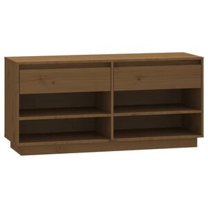 vidaXL Armoire &agrave; chaussures Marron miel 110x34x52cm Bois de pin massif