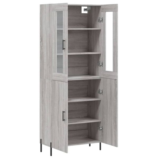 vidaXL Buffet haut Sonoma gris 69,5x34x180 cm Bois d'ing&eacute;nierie