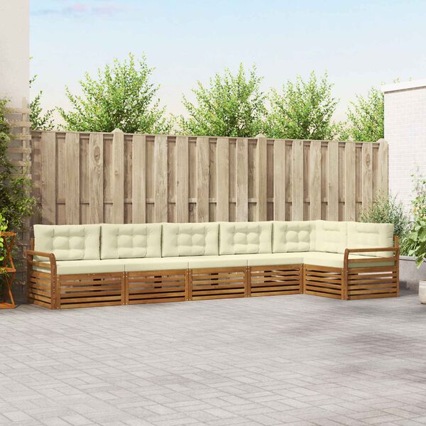 vidaXL Ensemble de canap&eacute;s d'ext&eacute;rieur 6 pcs Naturel et Cr&egrave;me