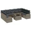 vidaXL Ensemble de canap&eacute; de jardin 10 pc Gris polyrotin