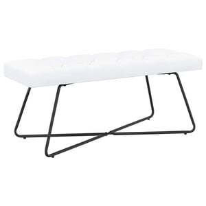 vidaXL Banc avec capitonnage bouton Blanc 110 x 40 x 46 cm Tissu