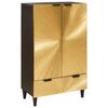 vidaXL Meuble d'appoint avec tiroir Noir et or 60 x 33,5 x 100 cm