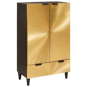 vidaXL Meuble d'appoint Noir et Or 60 x 33 x 100 cm