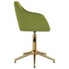 vidaXL Chaise pivotante de salle &agrave; manger Vert clair Velours