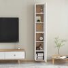 vidaXL Meubles TV 2 pcs Blanc 30,5x30x90 cm Bois d&rsquo;ing&eacute;nierie